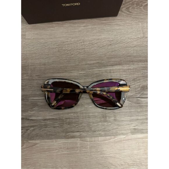 BNIB Tom Ford FT1008 55J Plastic Havana Roviex Cat-Eye Sunglasses Brown $440